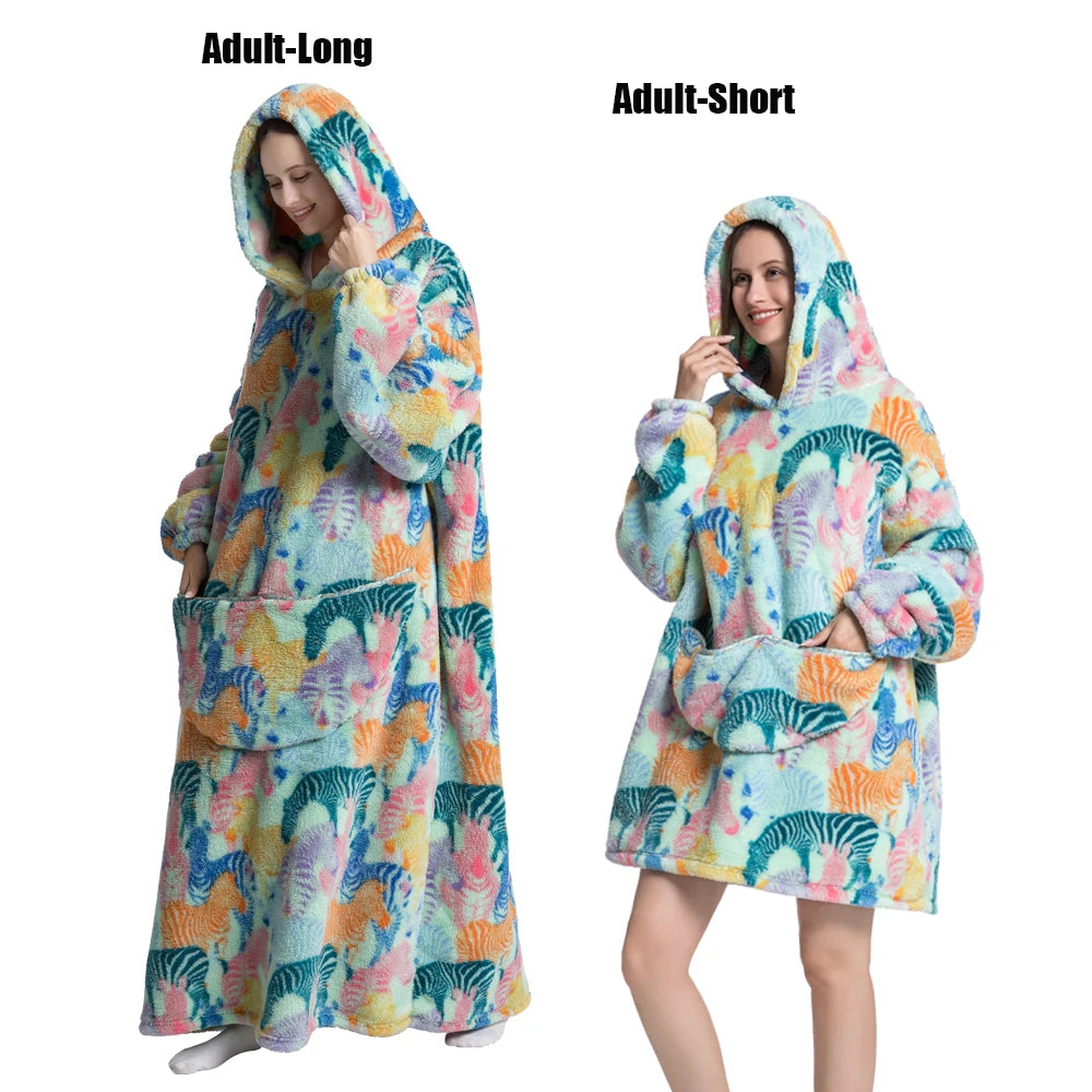 Cocoon Giant Wearable Blanket with Sleeves – Extra-Long Fleece