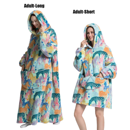 Cocoon Giant Wearable Blanket with Sleeves – Extra-Long Fleece