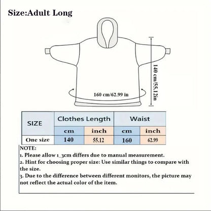 Cocoon Giant Wearable Blanket with Sleeves – Extra-Long Fleece