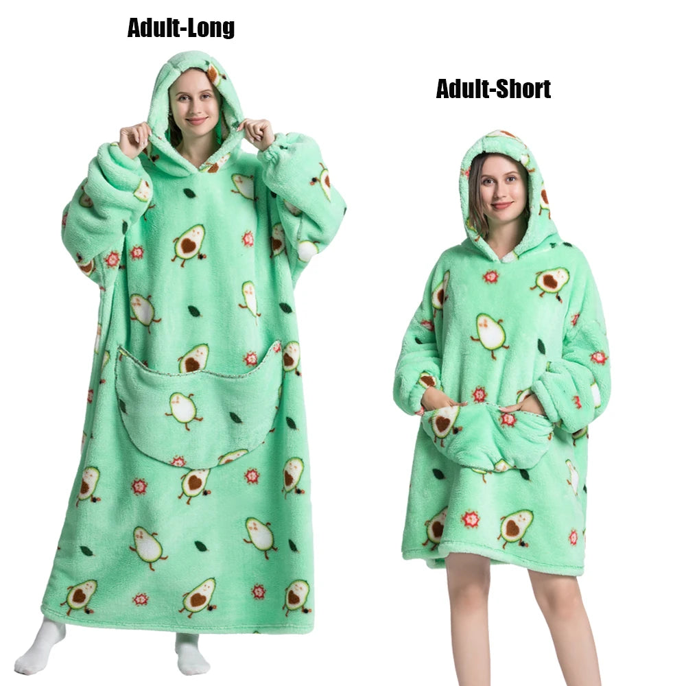 Cocoon Giant Wearable Blanket with Sleeves – Extra-Long Fleece