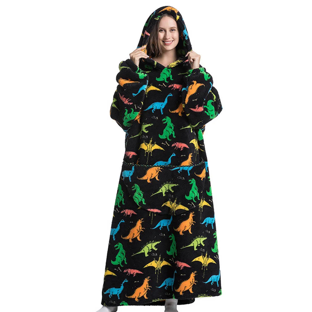 Oversized Sherpa Blanket Hoodie – Warm Wearable Fleece