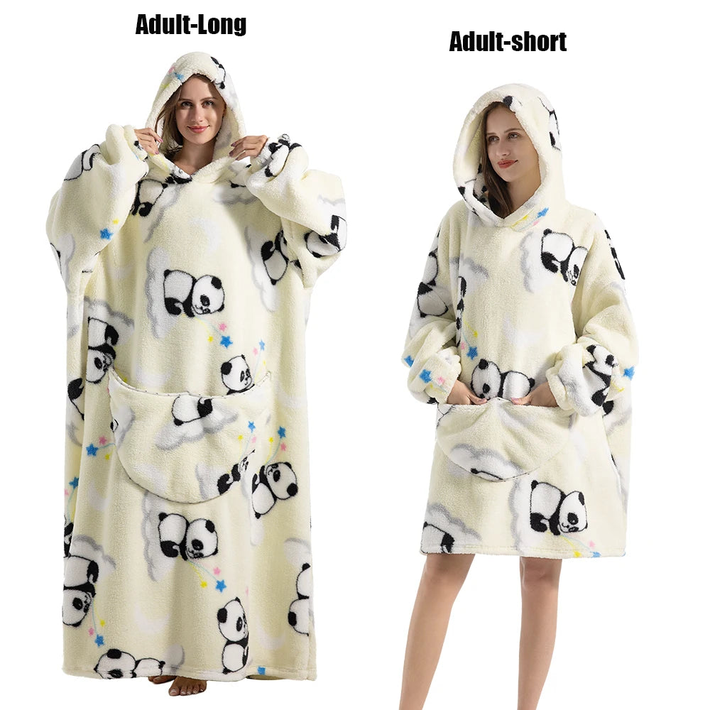 Cocoon Giant Wearable Blanket with Sleeves – Extra-Long Fleece