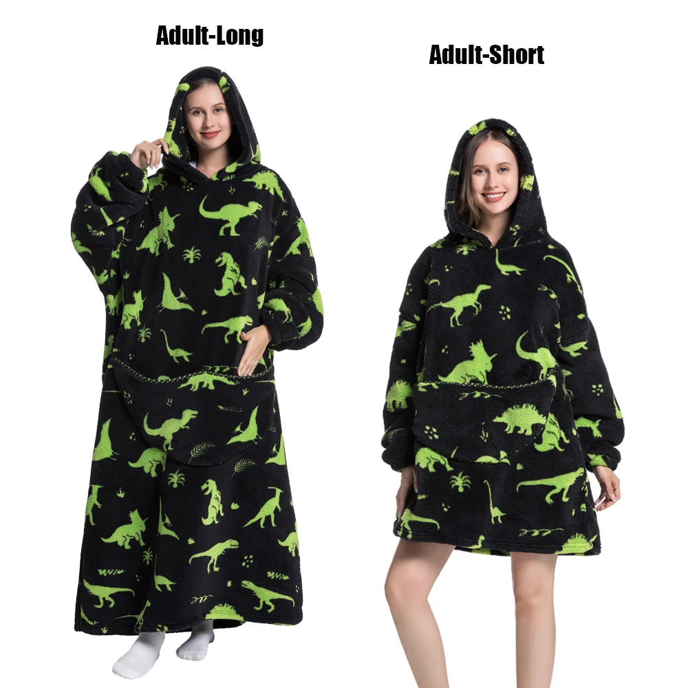 Cocoon Giant Wearable Blanket with Sleeves – Extra-Long Fleece
